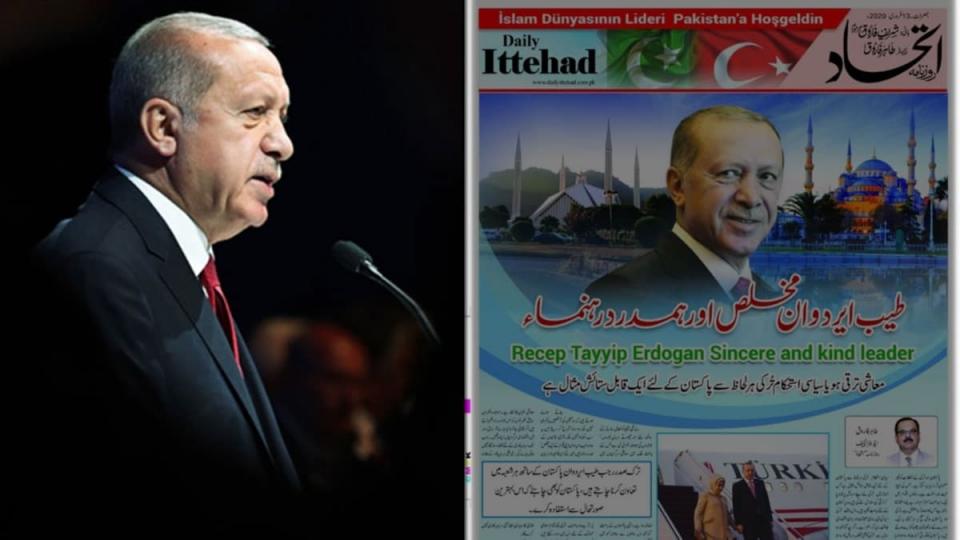 Cumhurbaşkanı  Erdoğan Pakistan basınında:''İslam dünyasının lideri hoş geldin''