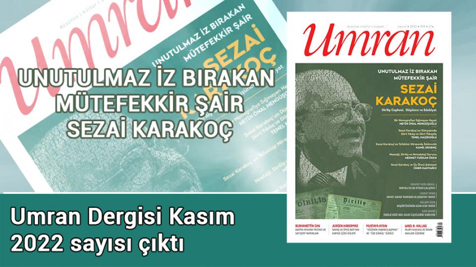Her Taraf / Türkiye'nin habercisi / Umran Dergisi Kasım 2022 sayısı çıktı