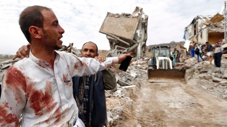 Suud Rejiminden Yemen'de ağır yıkım! Saldırılar bininci gününde..