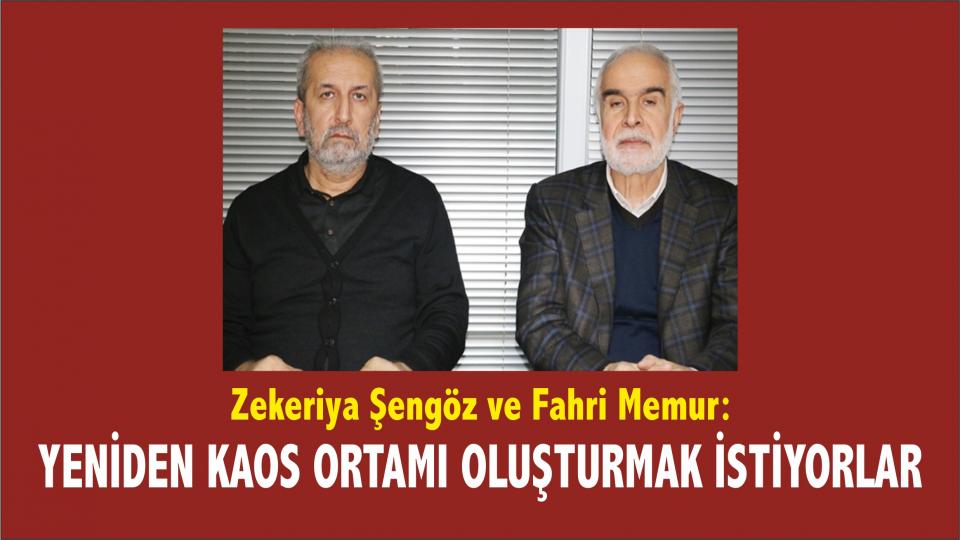 DEĞİŞEN KUŞAKLAR, DÖNÜŞEN ÖĞRENME KÜLTÜRÜ VE DEĞİŞMEYEN SORUMLULUKLARIMIZ/ZEKERİYA ŞENGÖZ /  Zekeriya Şengöz ve Fahri Memur:Türkiye´de Kaos Çıkartmak, Terör Estirmek ve Yeni bir Kalkışmaya Zemin Hazırlanmaktadır