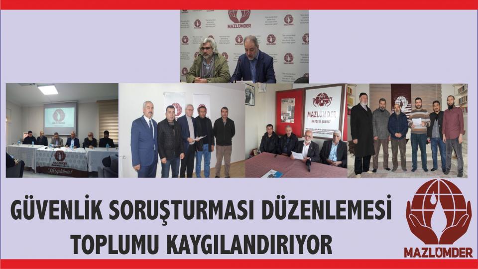 Kitaptan Yerel Değerlerin Egemenliğine/ İslâm Dünyasında Hukuk ve Bilim ../ Mehmet Yavuz AY / MAZLUMDER'den Güvenlik  Soruşturması Düzenlemesine Tepki: Güvenlik  Soruşturması Düzenlemesi  Kaygı  Vericidir!