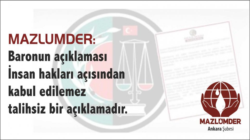 "İnsan Hakları Okulu" Seminerleri Devam Ediyor / MAZLUMDER, Ankara Barosunu  özür dilemeye ve açıklamasını geri çekmeye ve davet etti..