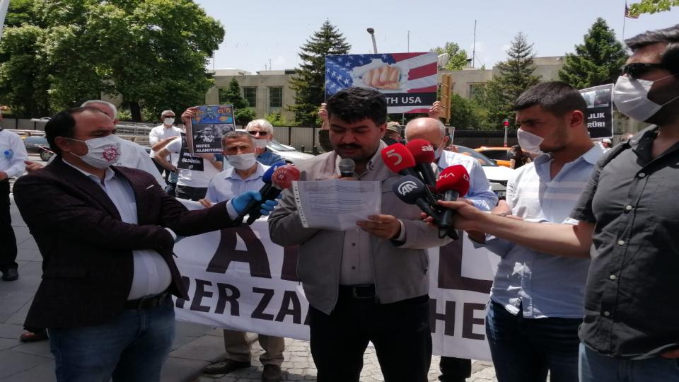Mazlumder:Apartheid rejimi İsrail, Kudüs’ü Yahudileştirmeye ve Filistindeki işgaline son versin / ABD  Irkçılığına Karşı MAZLUMDER Eylem Yaptı..