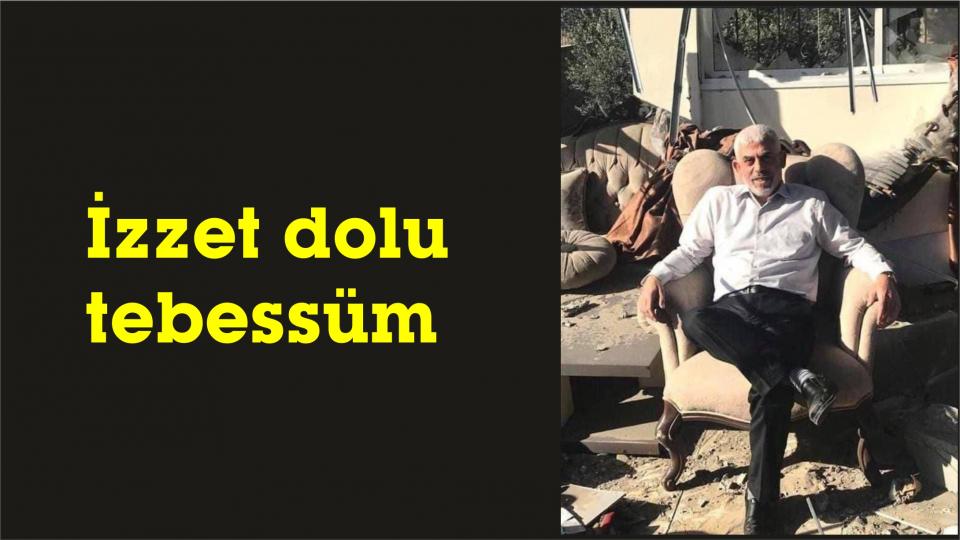 HAMAS’ın Gazze lideri, işgalcilere yıkıntılar arasında tebessümü ile mesaj verdi