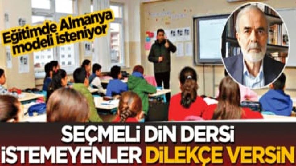 Seçmeli Din Dersini istemeyen dilekçe versin  