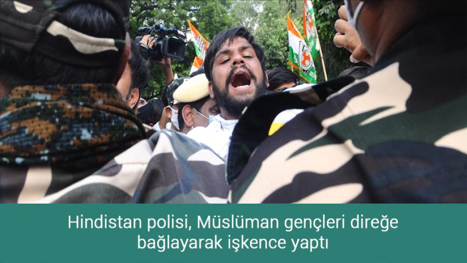 Hindistan polisi, Müslüman gençleri direğe bağlayarak işkence yaptı