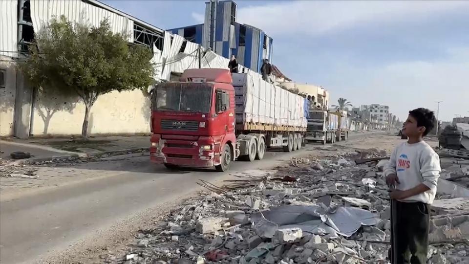 Ateşkesten bugüne Gazze'ye 2 bin 857 yardım tırı giriş yaptı