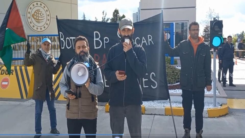 Filistine Özgürlük Yürüyüşünden Ulaştırma Bakanlığı Önünde Gemileri Yaklaştırmayın Eylemi..