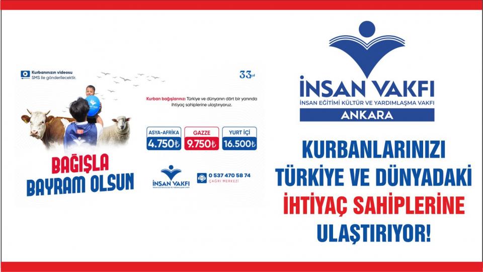 İnsan Vakfı 2025 Yılı Kurban Organizasyonu Faaliyetlerine Başladı!