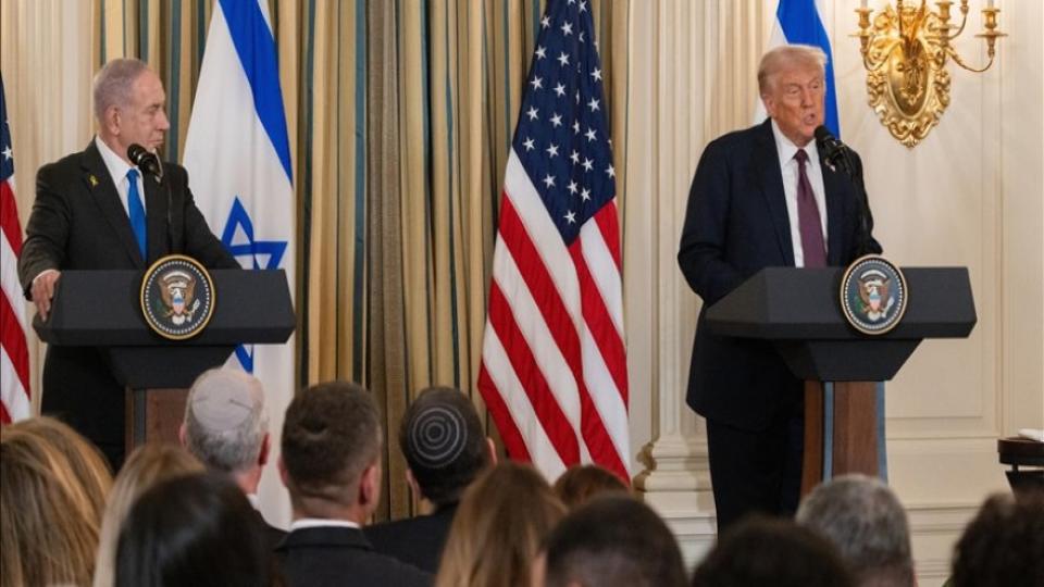 Trump, Netanyahu'nun yanında "Gazze'de savaş bitti" mesajını yineledi