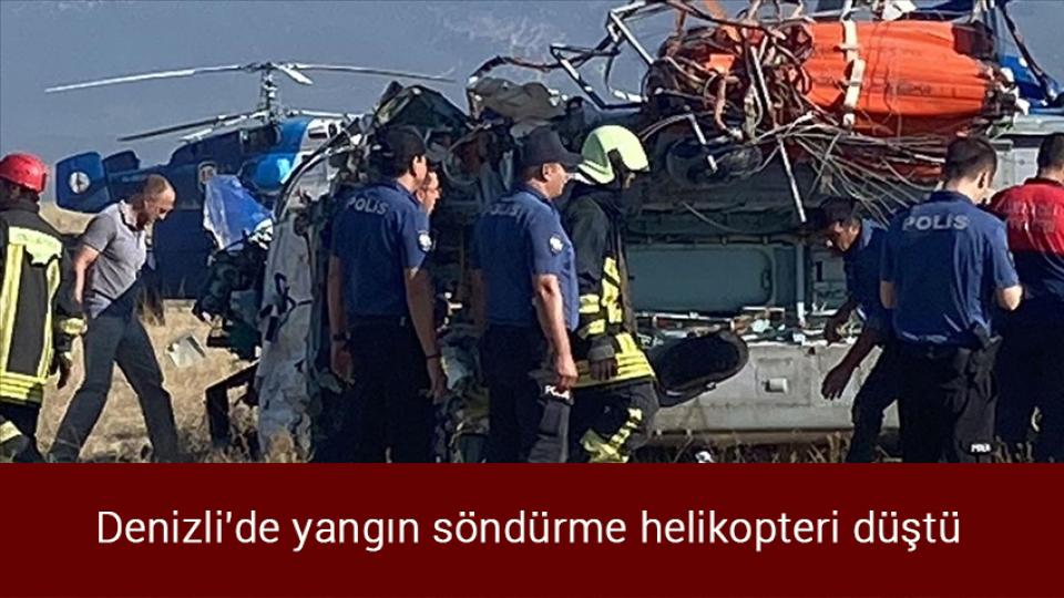 Marmaris'teki orman yangınına müdahale sürüyor / Denizli'de yangın söndürme helikopteri düştü