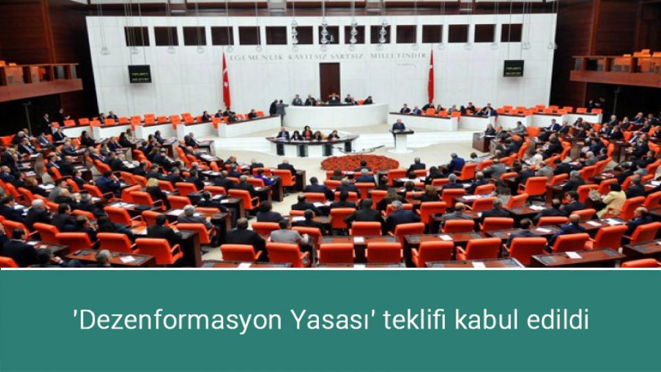 'Dezenformasyon Yasası' teklifi kabul edildi