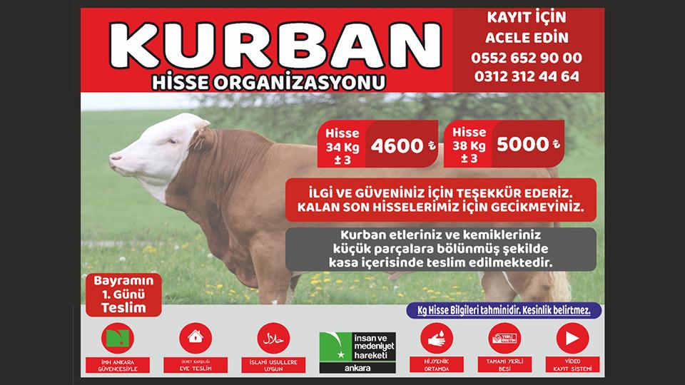İnsan ve Medeniyet Hareketi Ankara kurban organizasyonu yapıyor.