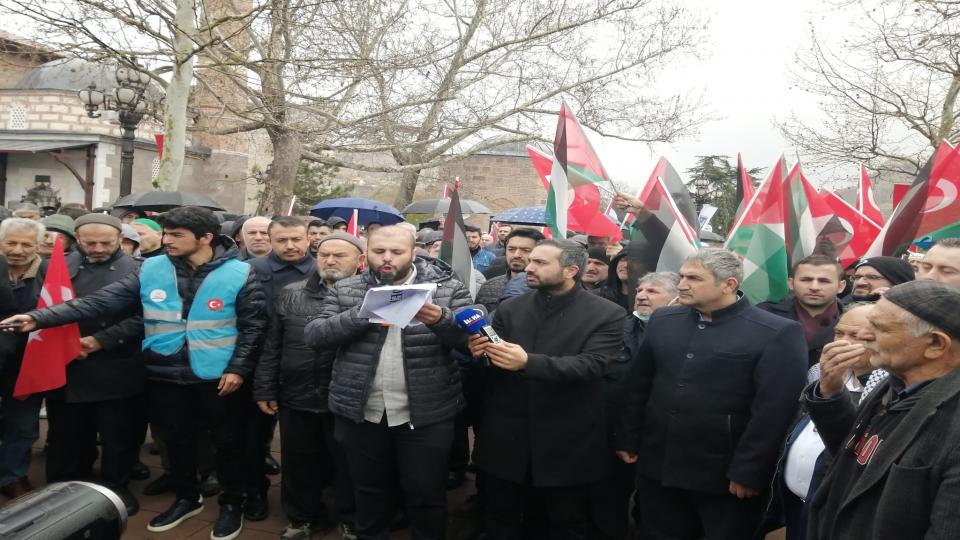 Filistin Dayanışma Platformu, ABD Büyükelçiliği önünde İsrail'in Şifa Hastanesi'ne yönelik saldırılarını protesto etti / İşgalci İsrail'in saldırıları Ankara'da protesto edildi