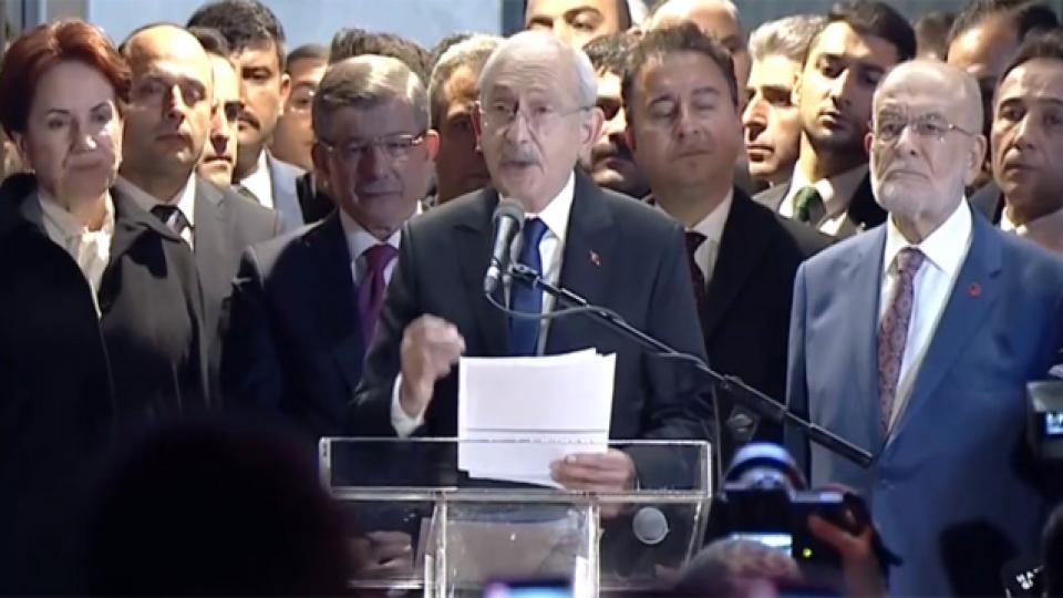 MİLLET İTTİFAKI TOPLANTISI SONA ERDİ: CUMHURBAŞKANI ADAYI KILIÇDAROĞLU